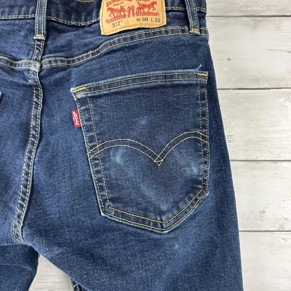 Levis 512 Slim Tapered Jeans Mens 30x32 blue denim‎ (measures 30x29)
